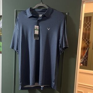 Callaway Navy Patterned Polo Shirt